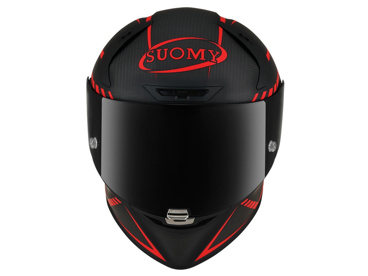 Frontal view of Suomy SR-GP in Supersonic Matte Carbon